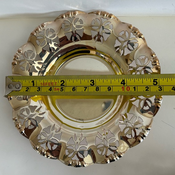 Vintage West German BMF Silver Plated Brass with Glass Inserts Cups & Saucers - Picture 10 of 14